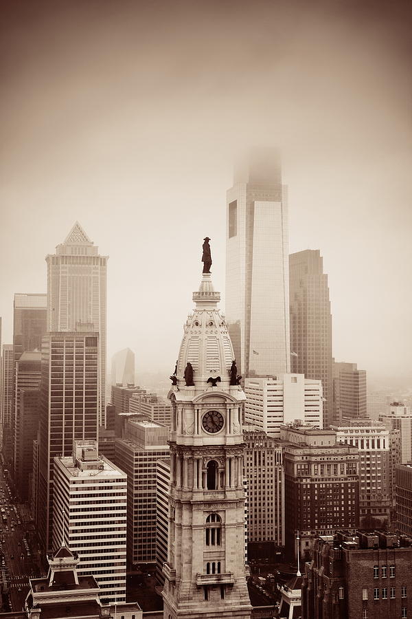Philadelphia city rooftop Photograph by Songquan Deng