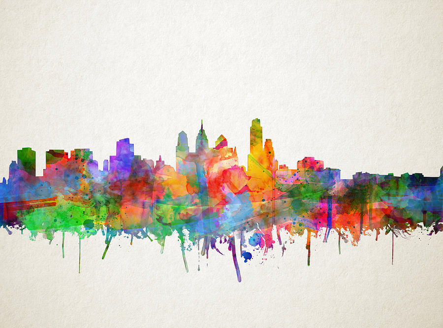 Philadelphia City Skyline 4 Painting by Bekim M
