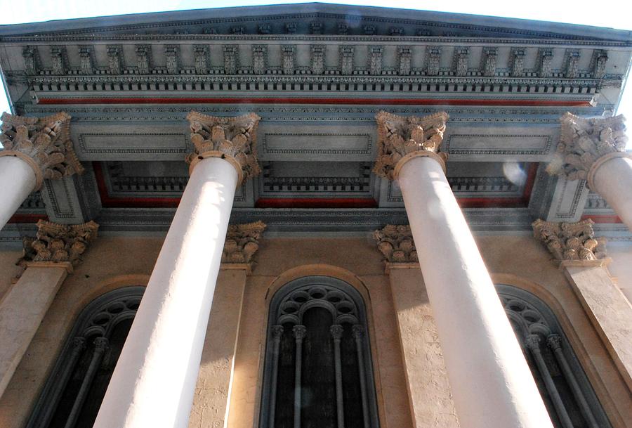City Photograph - Philadelphia Classical Pillars - Looking Up by Matt Quest