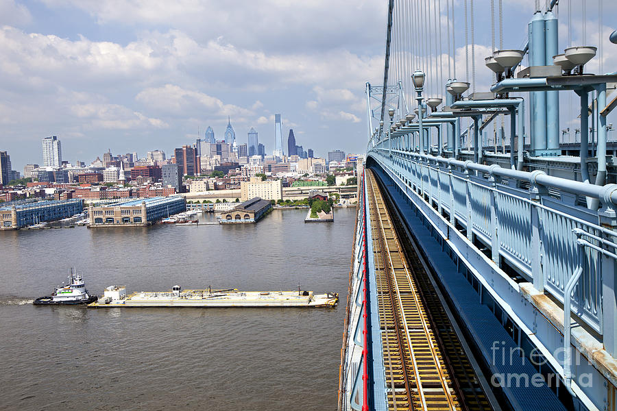Philadelphia from the Ben Franklin Bridge Photograph by Anthony Totah