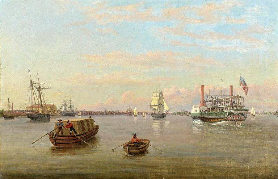 Philadelphia Harbor Painting by Thomas Birch