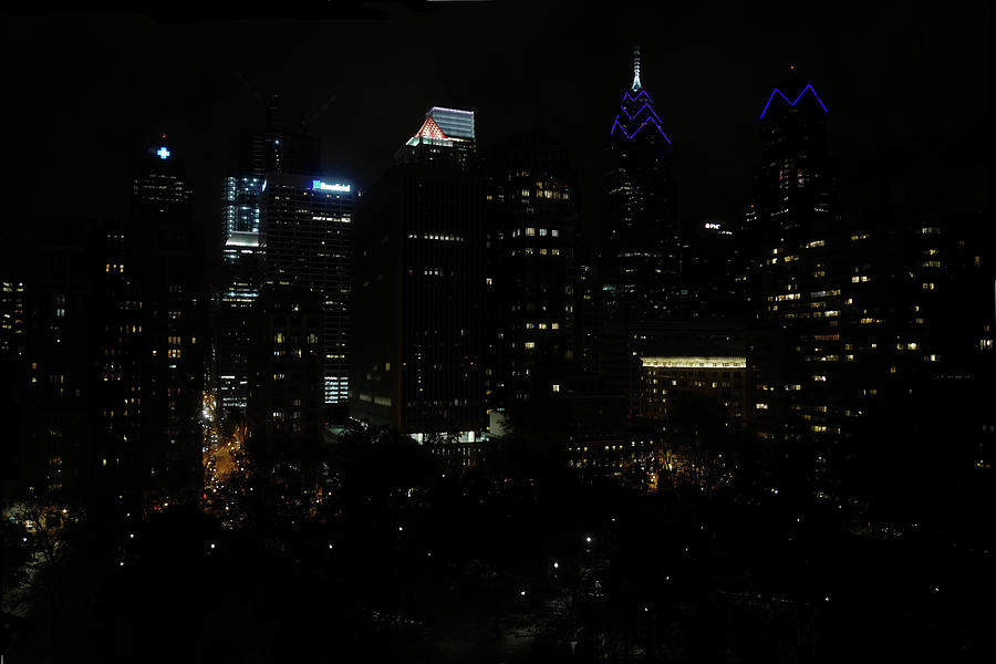 Philadelphia Night Lights Photograph by Rona Black