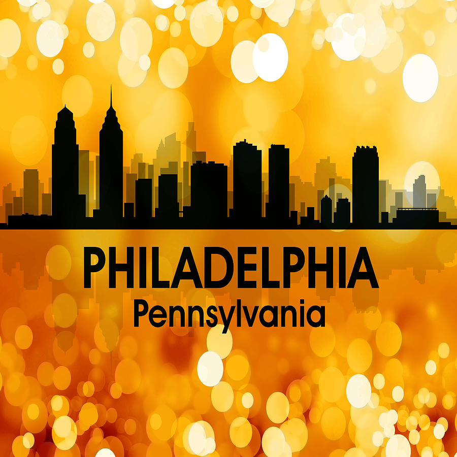 Philadelphia PA 3 Squared Mixed Media by Angelina Tamez