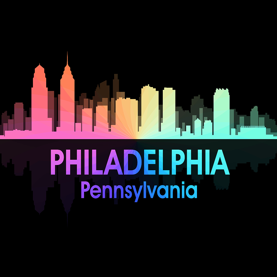 Philadelphia Digital Art - Philadelphia PA 5 Squared by Angelina Tamez
