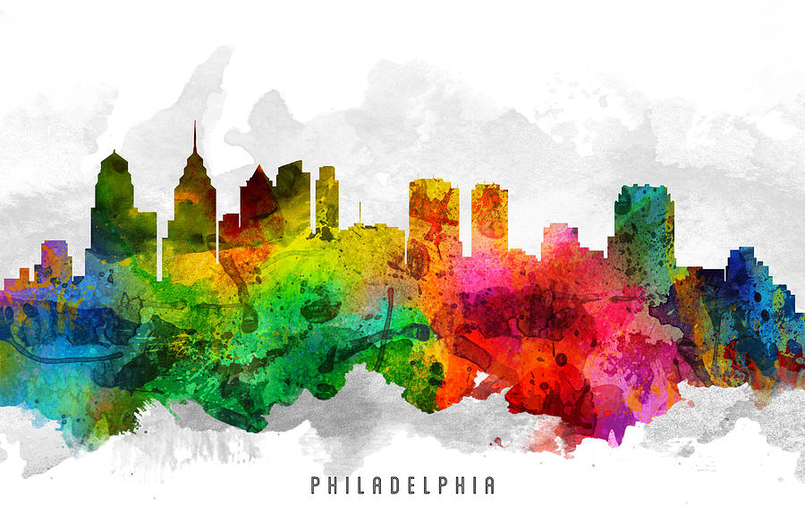 Philadelphia Painting - Philadelphia Pennsylvania Cityscape 12 by Aged Pixel