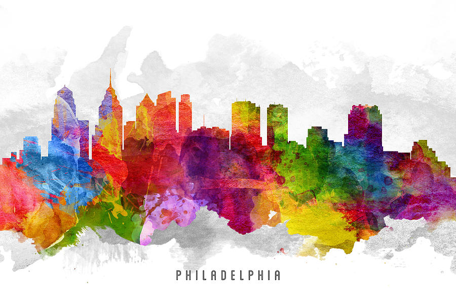 Philadelphia Painting - Philadelphia Pennsylvania Cityscape 13 by Aged Pixel