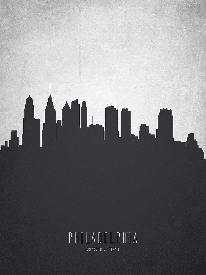 Philadelphia Painting - Philadelphia Pennsylvania Cityscape 19 by Aged Pixel