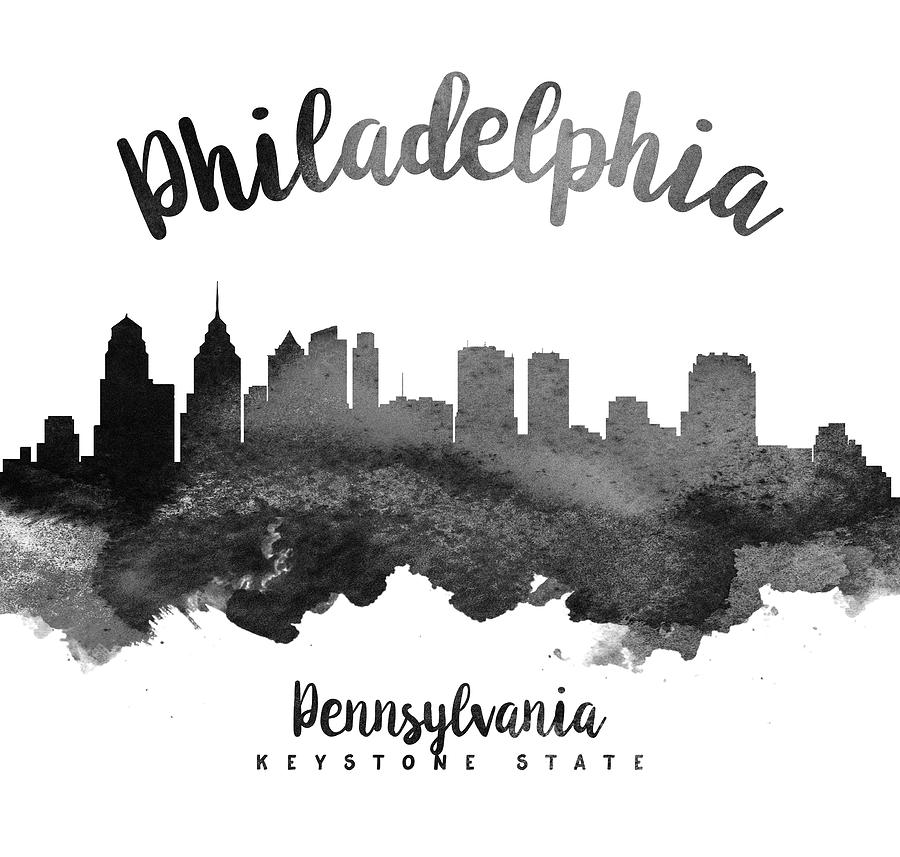 Philadelphia Painting - Philadelphia Pennsylvania Skyline 18 by Aged Pixel
