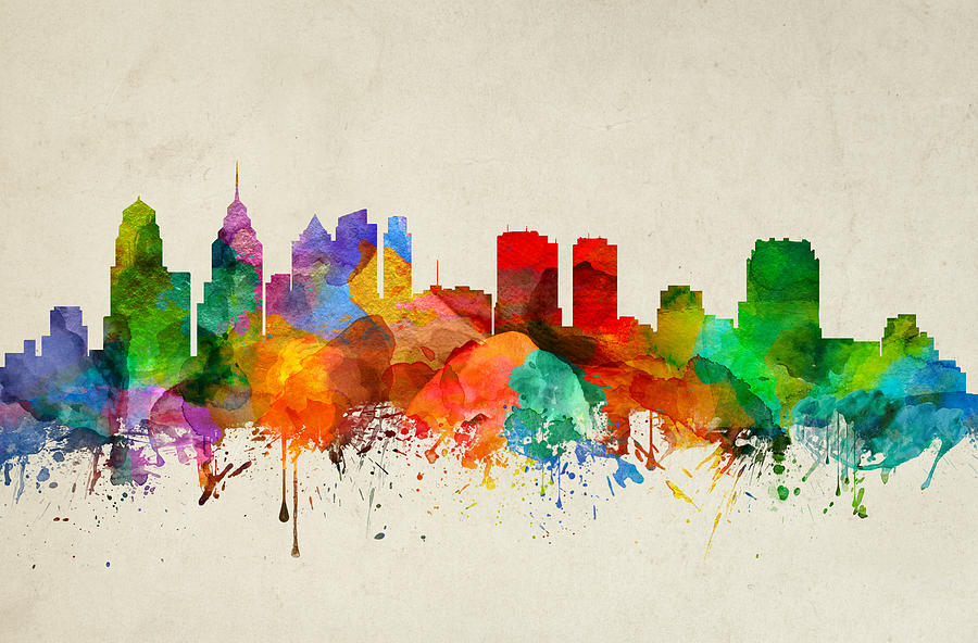 Philadelphia Painting - Philadelphia Pennsylvania Skyline 22 by Aged Pixel