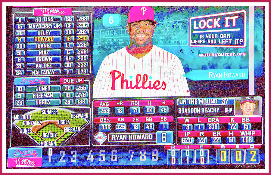 Philadelphia Phillies Scoreboard, Ryan Howard Photograph by A Macarthur Gurmankin