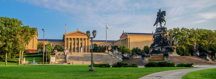 Philadelphia Sights - The Museum of Art Panorama Photograph by Bill Cannon