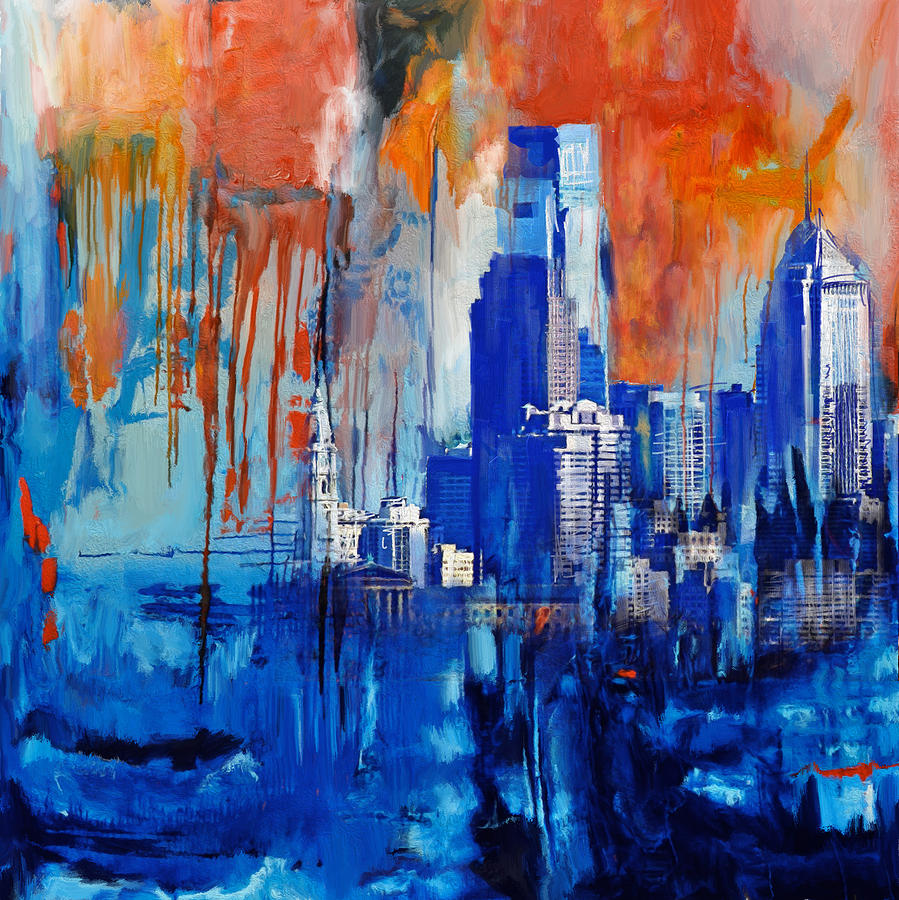 Philadelphia Skyline 227 1 Painting by Mawra Tahreem