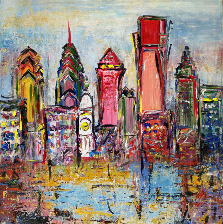 Philadelphia Skyline Painting - Philadelphia Skyline 232 1 by Mawra Tahreem