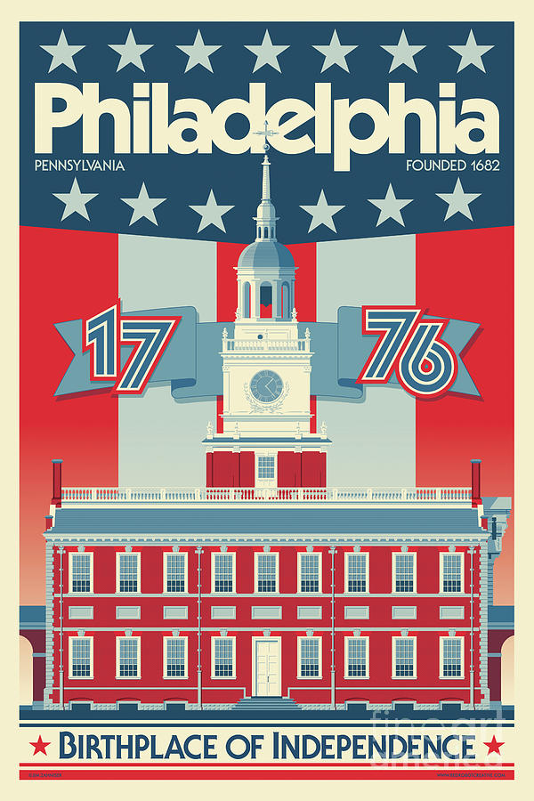 Philadelphia Digital Art - Philadelphia Poster - Independence Hall by Jim Zahniser