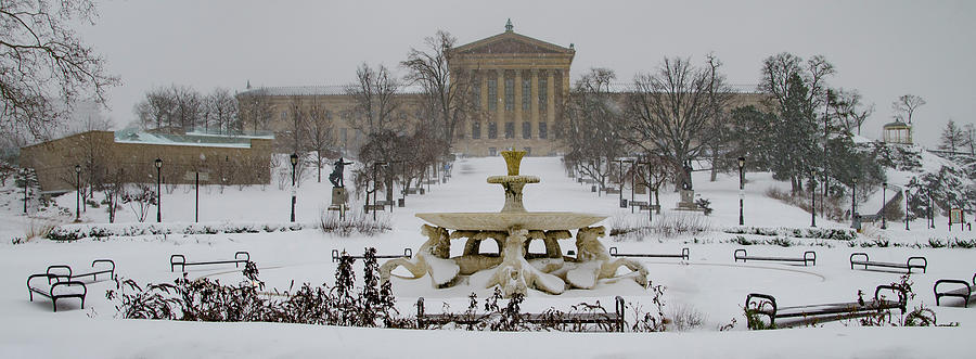 Philadelphia Winter Woderland  - Art Museum Photograph by Bill Cannon