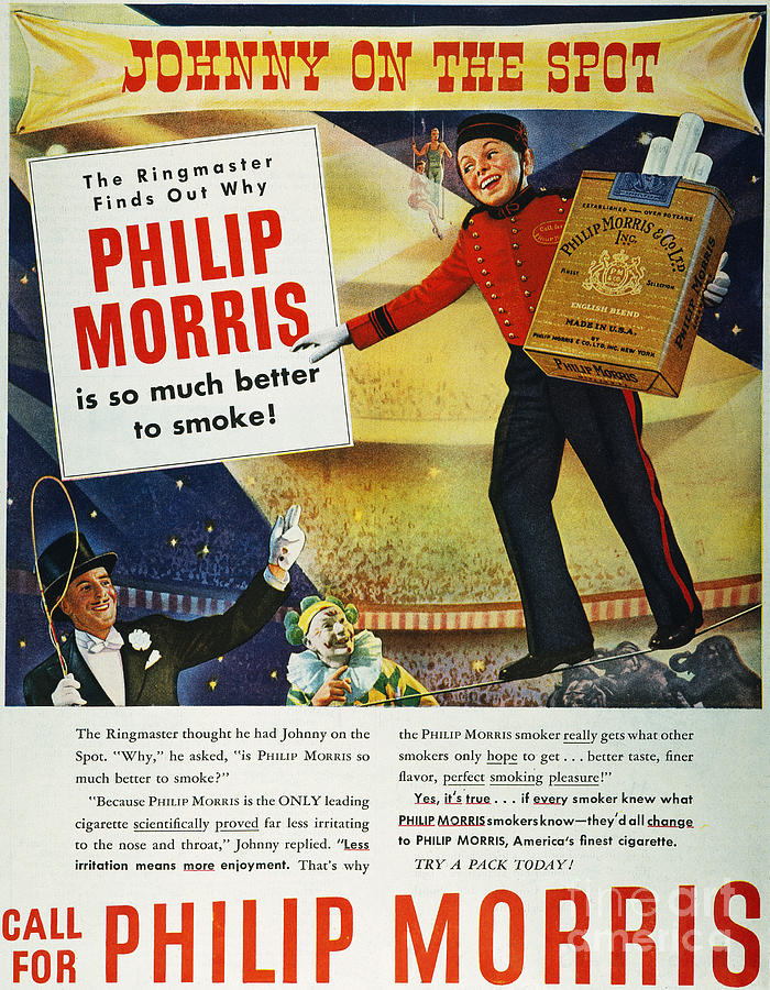 Philip Morris Cigarette Ad Photograph by Granger