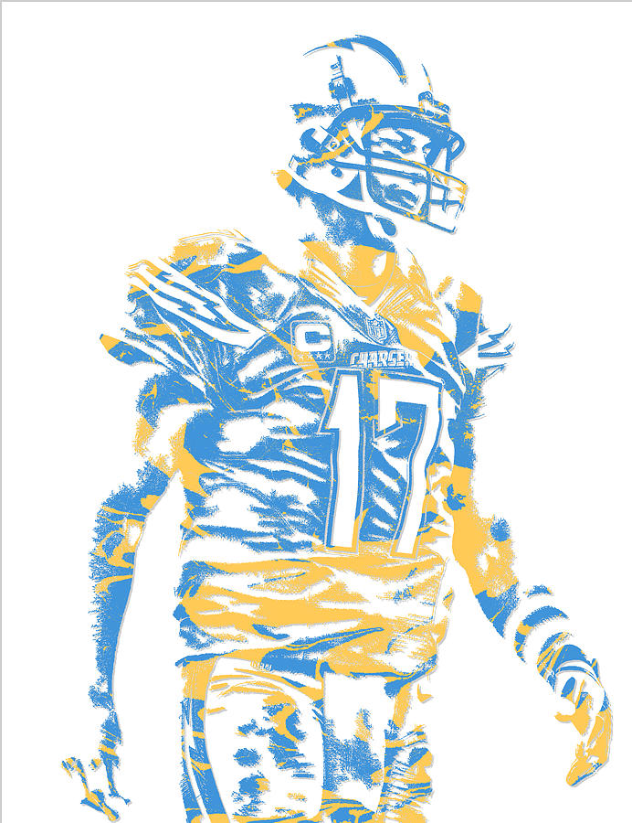 Philip Rivers San Diego Chargers Art T-Shirt by Joe Hamilton - Pixels