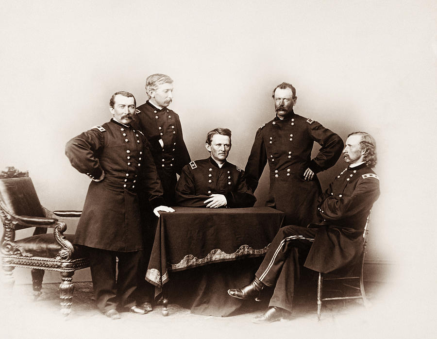 Philip Sheridan and General Custer - Civil War Cavalry Portrait Photograph by War Is Hell Store