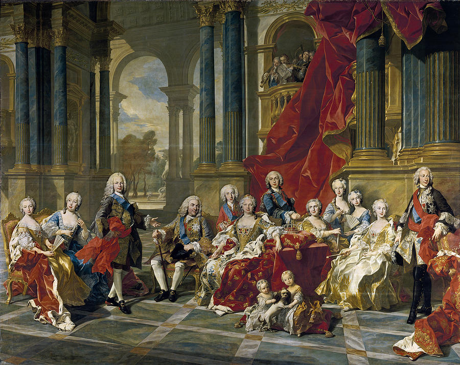 Philip V of Spain and his family Painting by Louis-Michel van Loo
