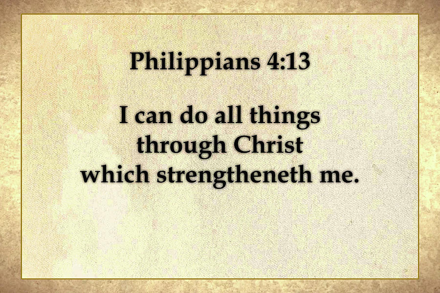 Philippians 4 and 13 Drawing by Sherman Rivers | Pixels