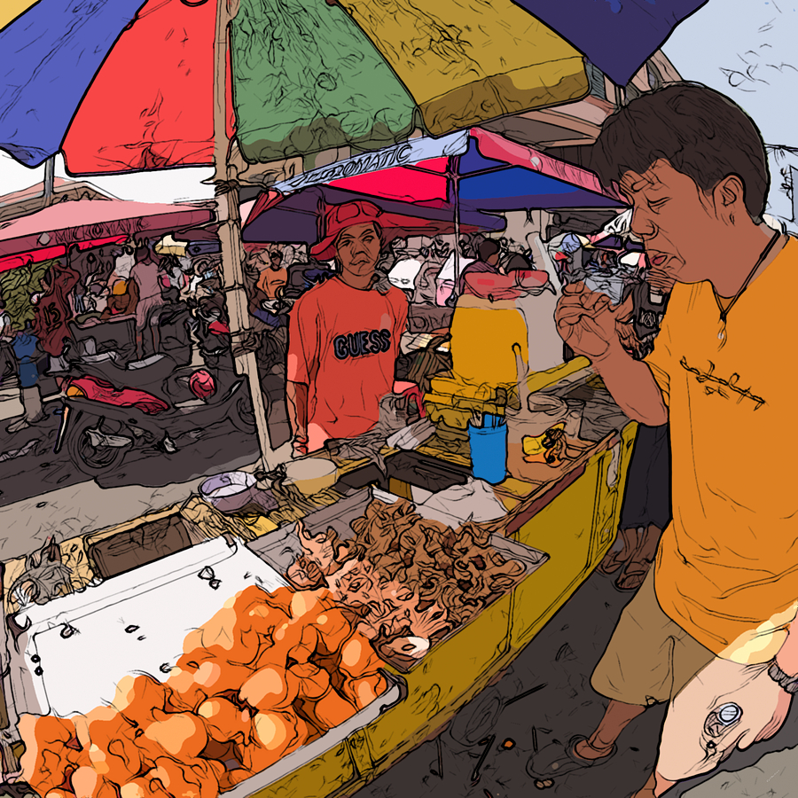 Philippines 1299 Street Food Painting by Rolf Bertram