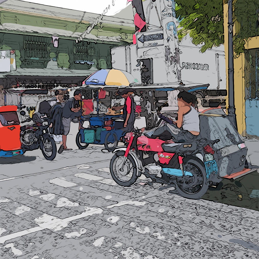 Philippines 673 Street Food Painting by Rolf Bertram
