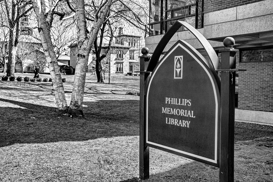 Phillips Memorial Library Providence College, Monochrome Photograph by Nancy De Flon