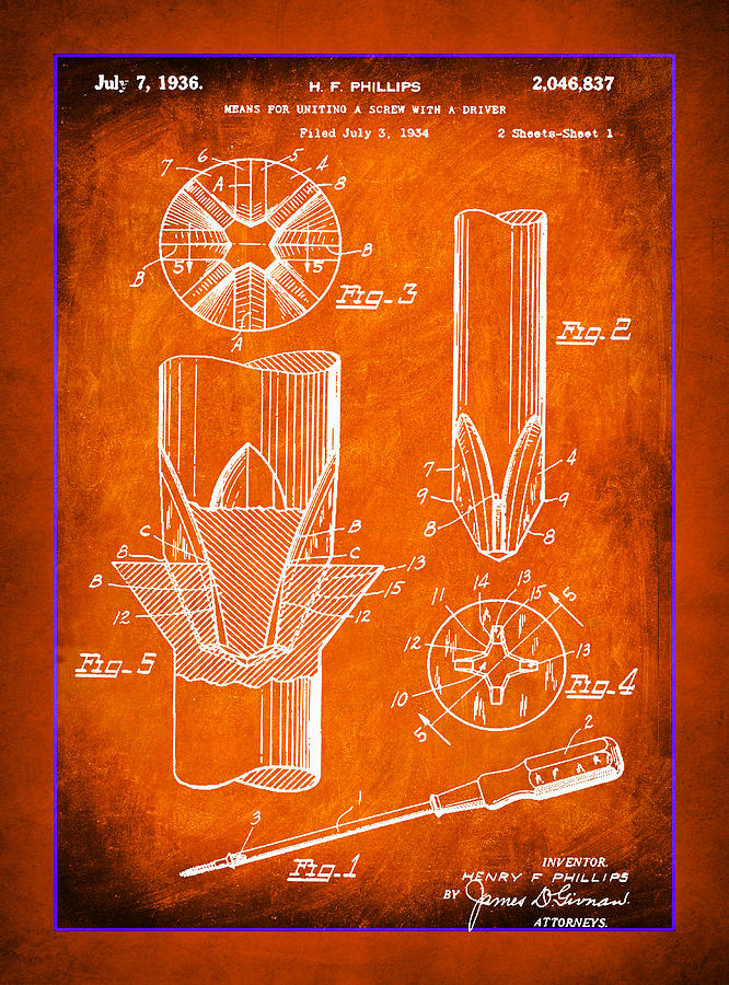 Phillips Screwdriver Drawing 1b Mixed Media by Brian Reaves - Fine Art ...