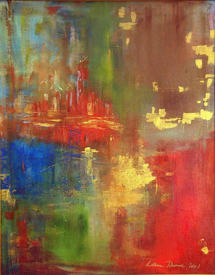 Philly Abstract Painting by Lilliana Didovic