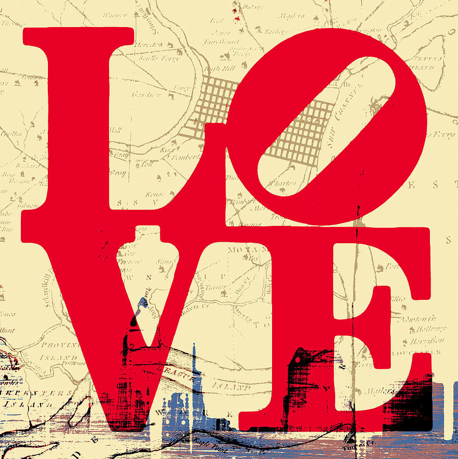 Philadelphia Digital Art - Philly LOVE v3 by Brandi Fitzgerald