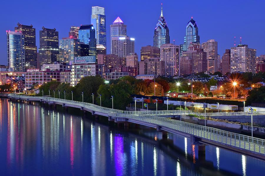 Philadelphia Photograph - Philly Nightscape by Frozen in Time Fine Art Photography