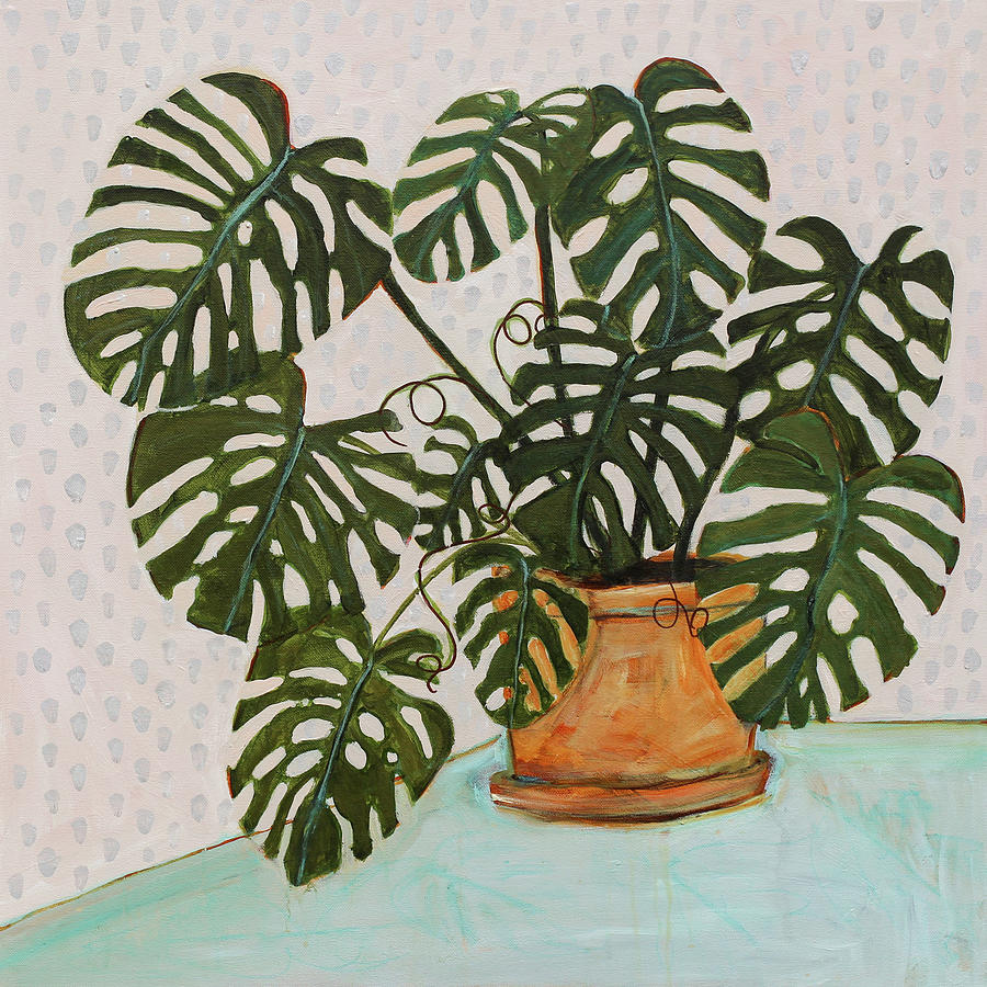 Philodendron Heart Shapes Painting by Blenda Studio