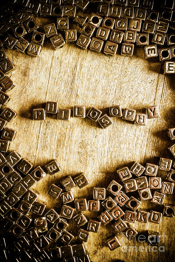 Typography Photograph - Philosophy in metal cubes by Jorgo Photography