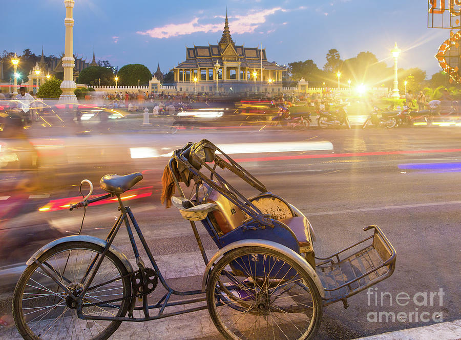 Phnom Penh rickshaw Photograph by Didier Marti