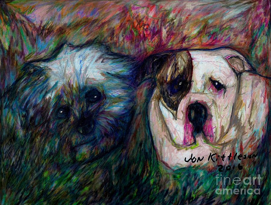 Phoebe and Ace Drawing by Jon Kittleson