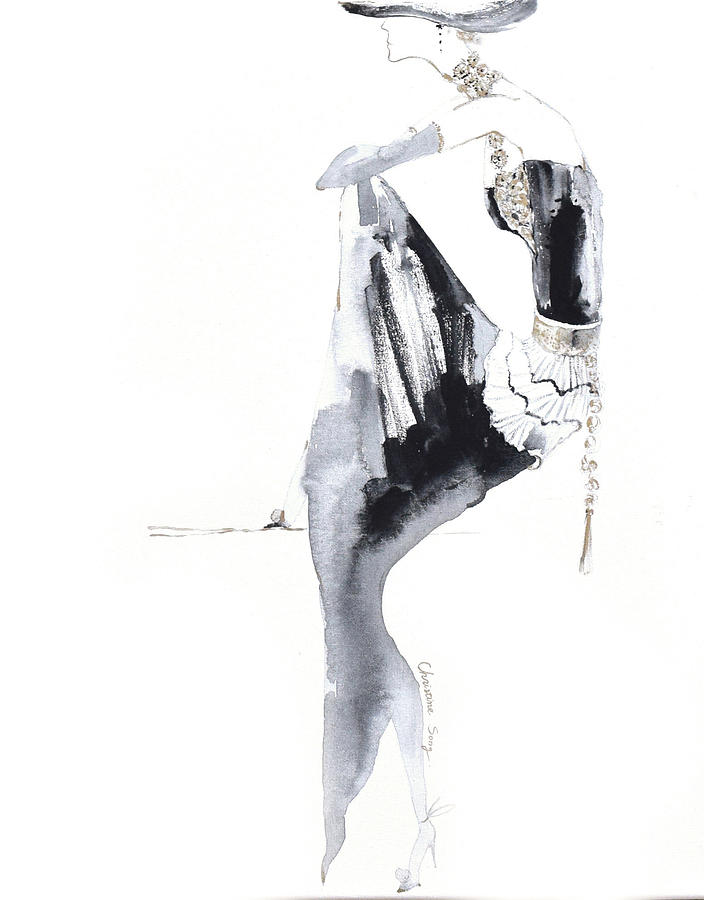 Fashion Illustration Painting - Phoebe No.2 by Christine Song Fashion Illustration Painting - Phoebe No.2 by Christine Song