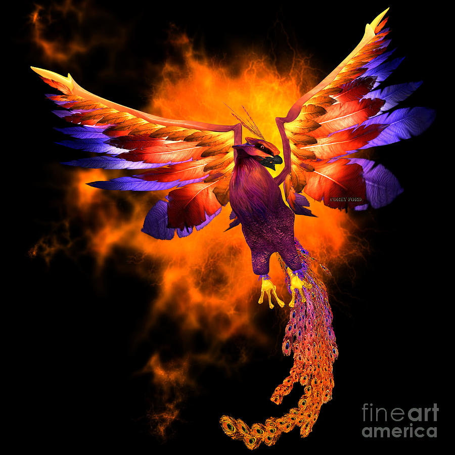 Phoenix Bird Painting by Corey Ford