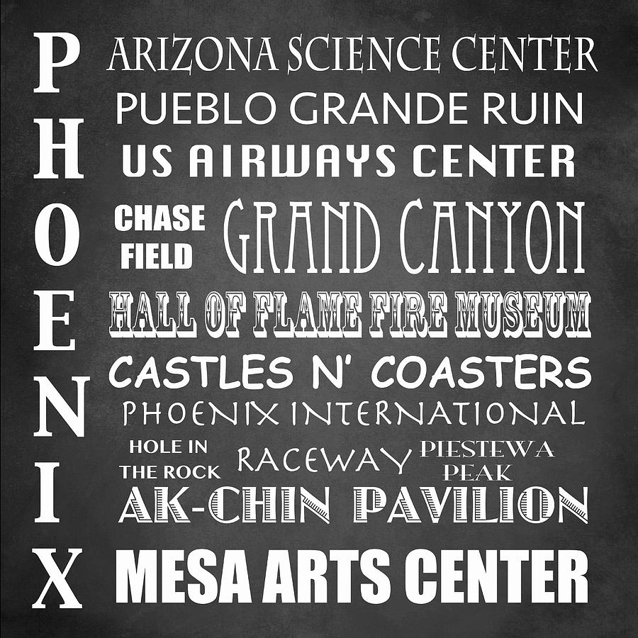 Phoenix Famous Landmarks Digital Art by Patricia Lintner
