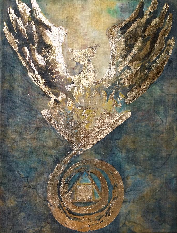 Phoenix From The Stone Painting By Silk Alchemy - Fine Art America