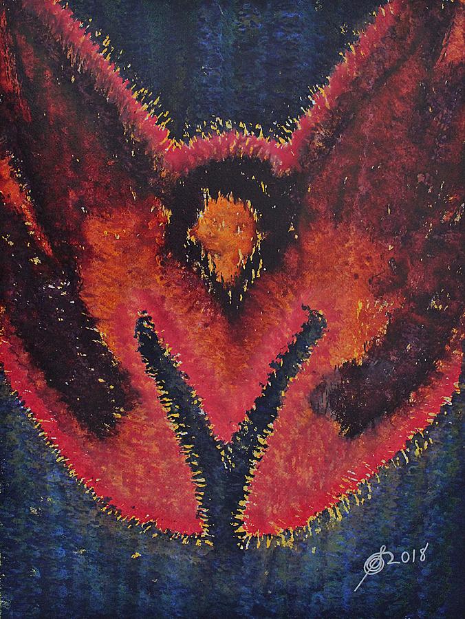 Phoenix Rising original painting Painting by Sol Luckman