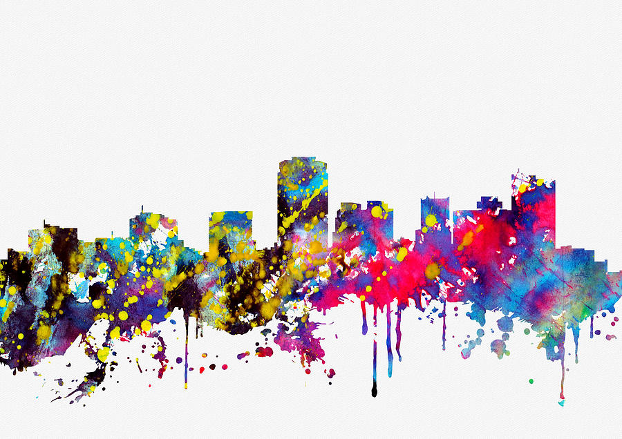 Phoenix skyline-colorful Digital Art by Erzebet S - Fine Art America