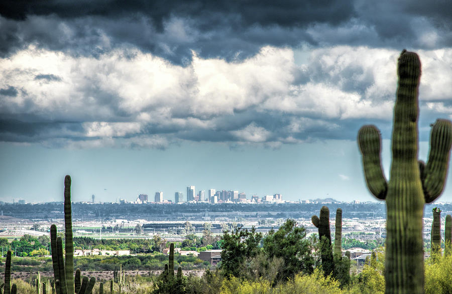 Phoenix Skyline From White Tank Regional Park Photograph by Kenneth Roberts