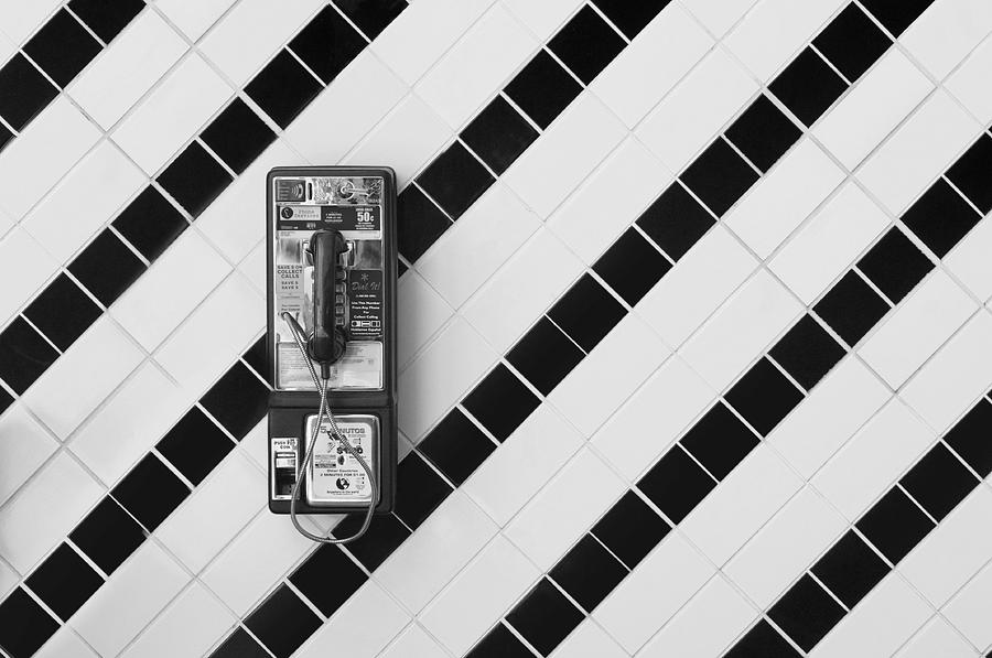 Black And White Photograph - Phone And Lines by Dan Holm