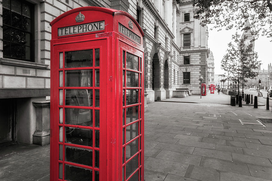 Phone Booths in London Photograph by James Udall