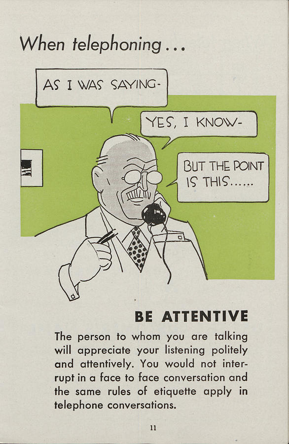 Phone Etiquette Employee Manual Page Photograph by Chicago and North Western Historical Society