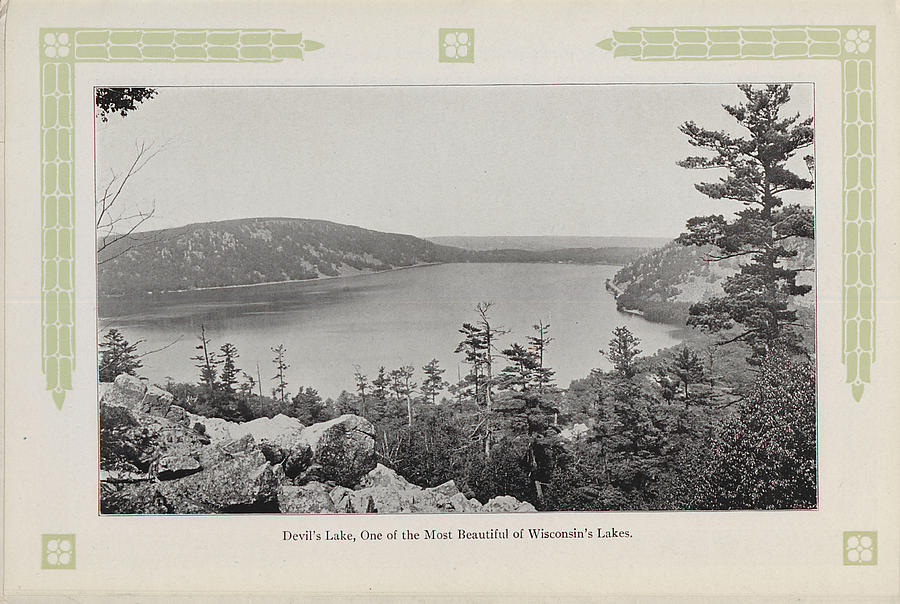 Photo of Devils Lake From 1915 Travel Brochure Photograph by Chicago and North Western Historical Society