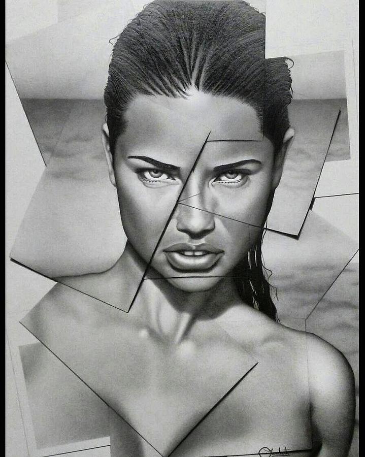 Adriana Lima Drawing by Charles Holland  Pixels