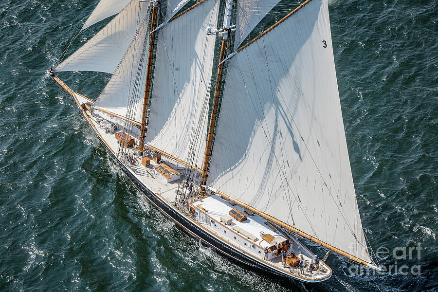 Arial photo of sailing yacht Photograph by JBK Photo Art