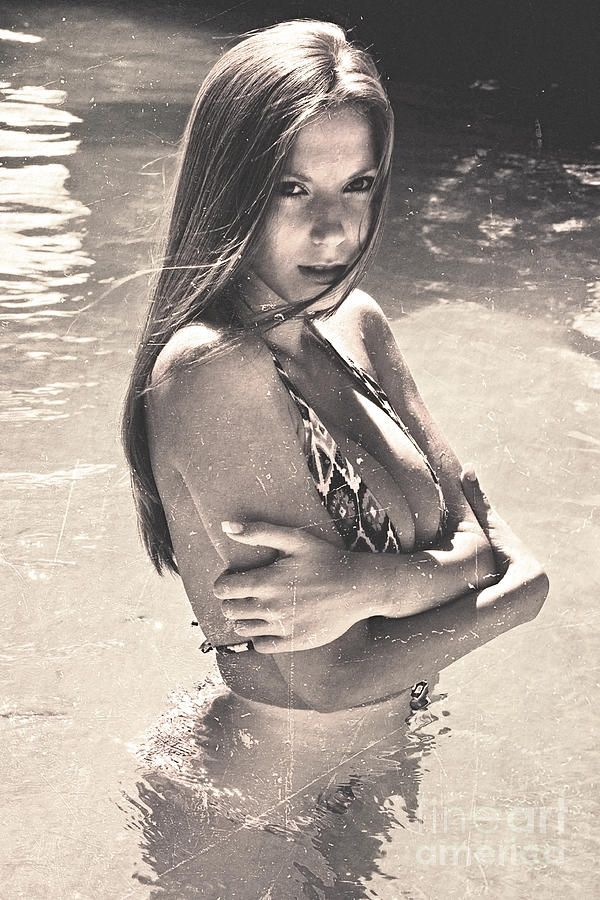 Photograph Vintage Summer Look With Woman in Bikini #8624m by William Langeveld Photograph Vintage Summer Look With Woman in Bikini #8624m by William Langeveld