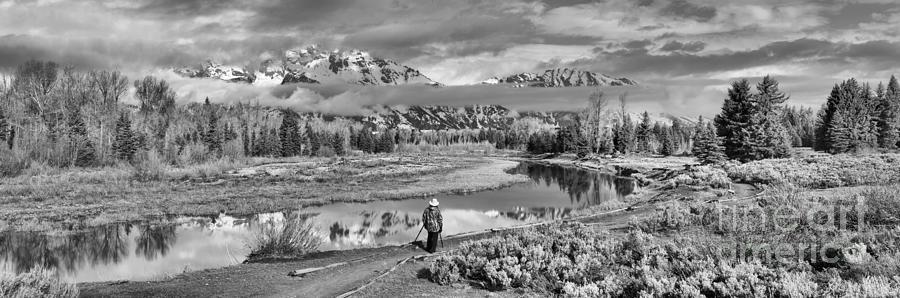 Photographing Schwabacher Landing Black And White Photograph by Adam Jewell